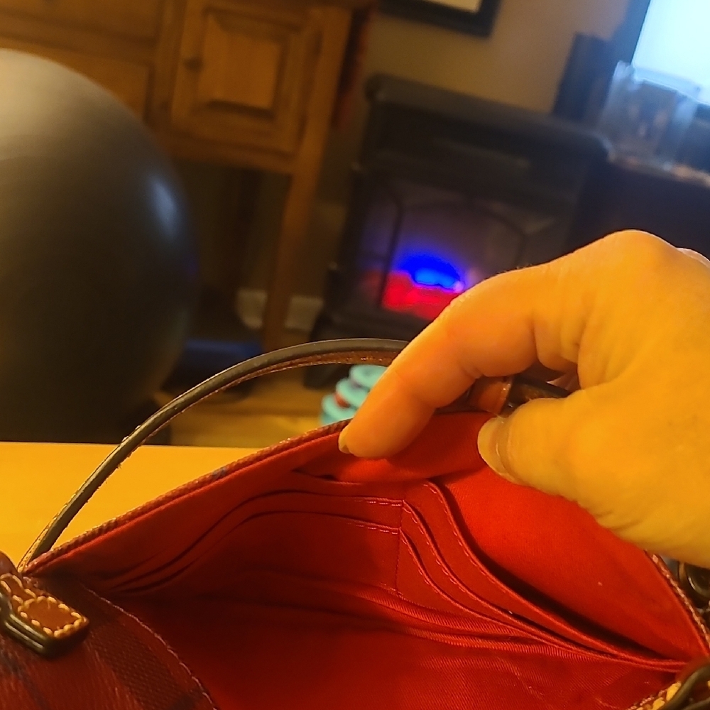 Dooney & Bourke Burgundy Plaid Crossbody Bag - Picture 7 of 11